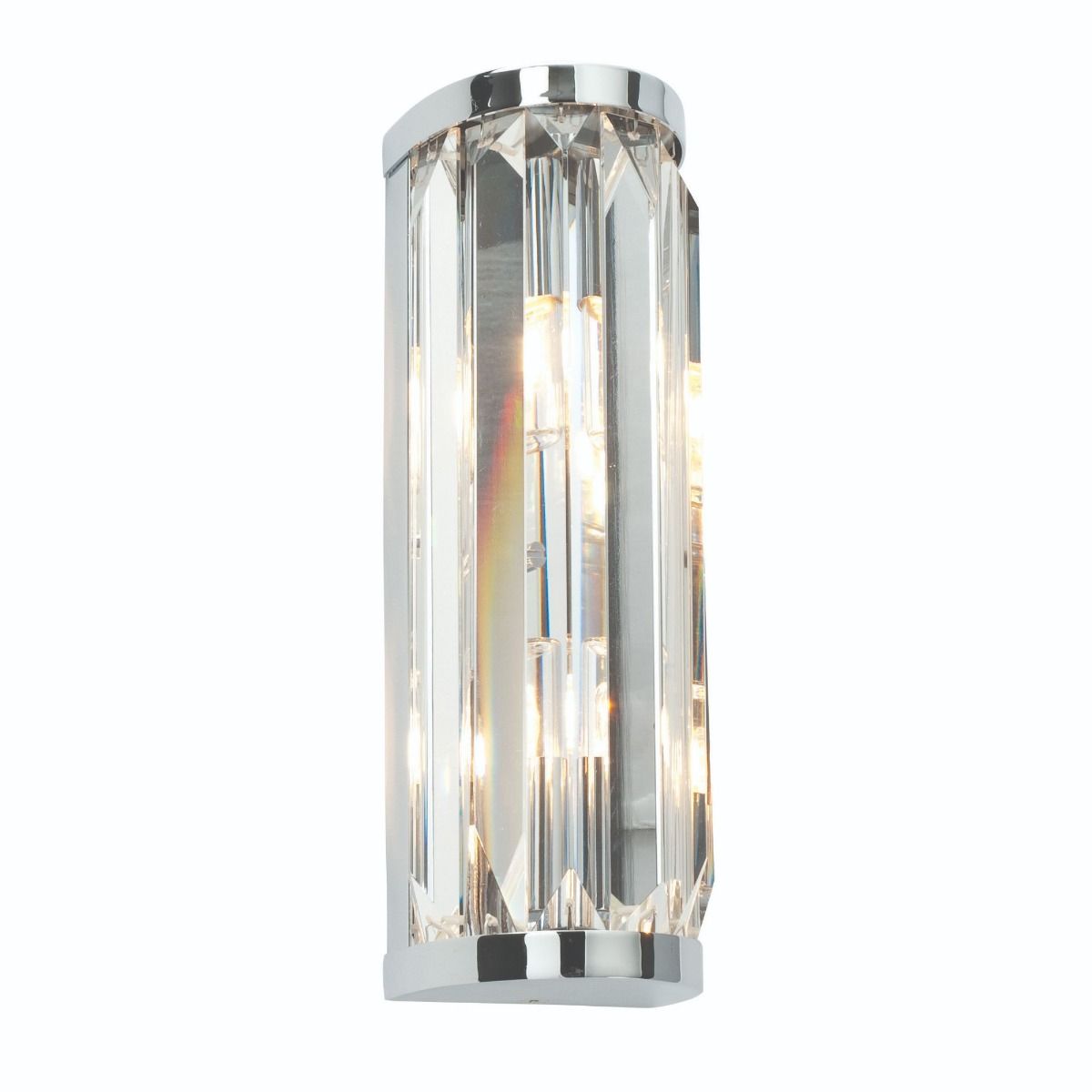 Shimmer 2 Light Polished Chrome & Crystal Wall Light