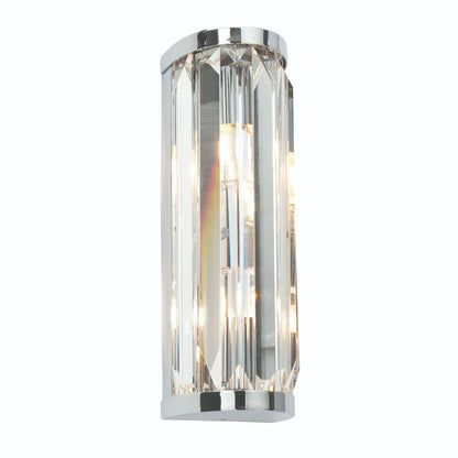 Shimmer 2 Light Polished Chrome & Crystal Wall Light