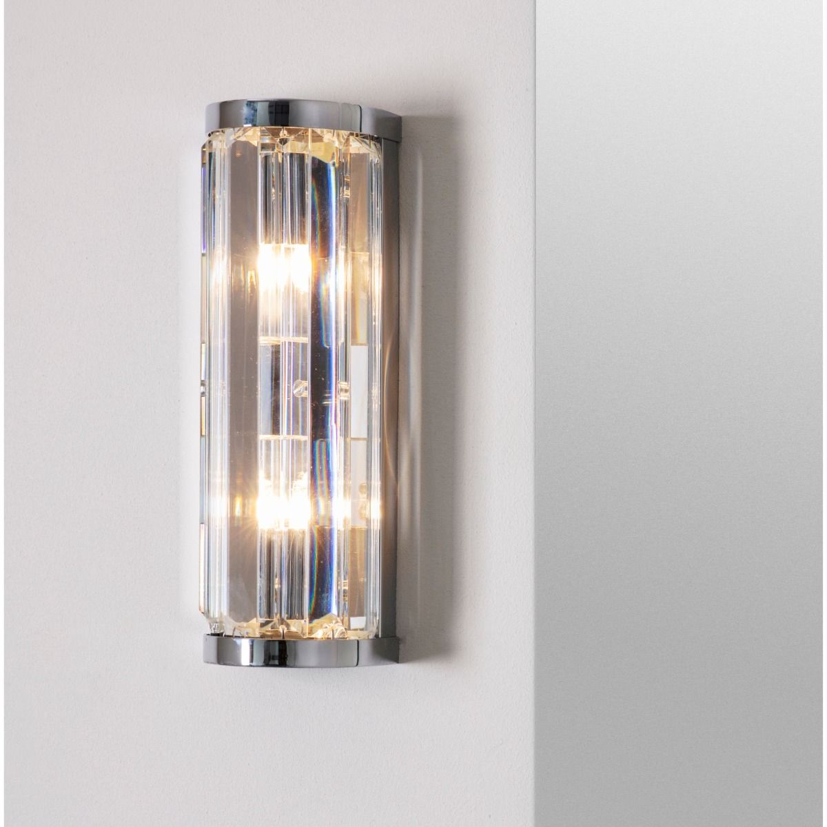 Shimmer 2 Light Polished Chrome & Crystal Wall Light