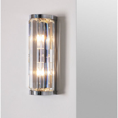 Shimmer 2 Light Polished Chrome & Crystal Wall Light