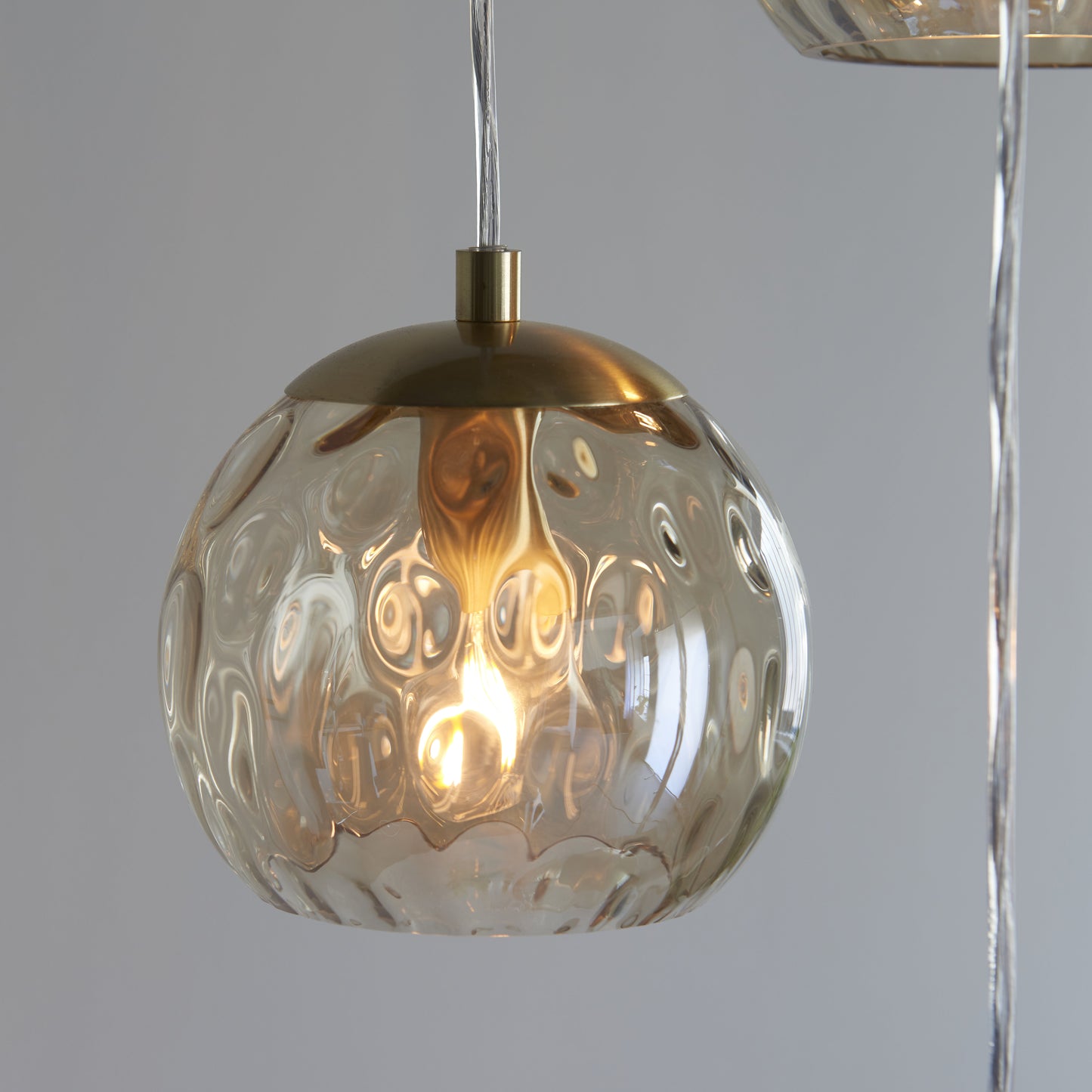 Dimple 3 Light Pendant Brushed Gold