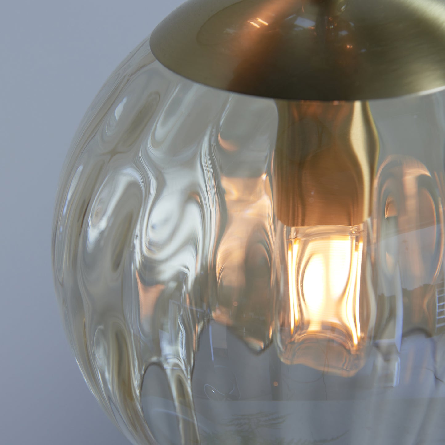 Dimple 3 Light Pendant Brushed Gold
