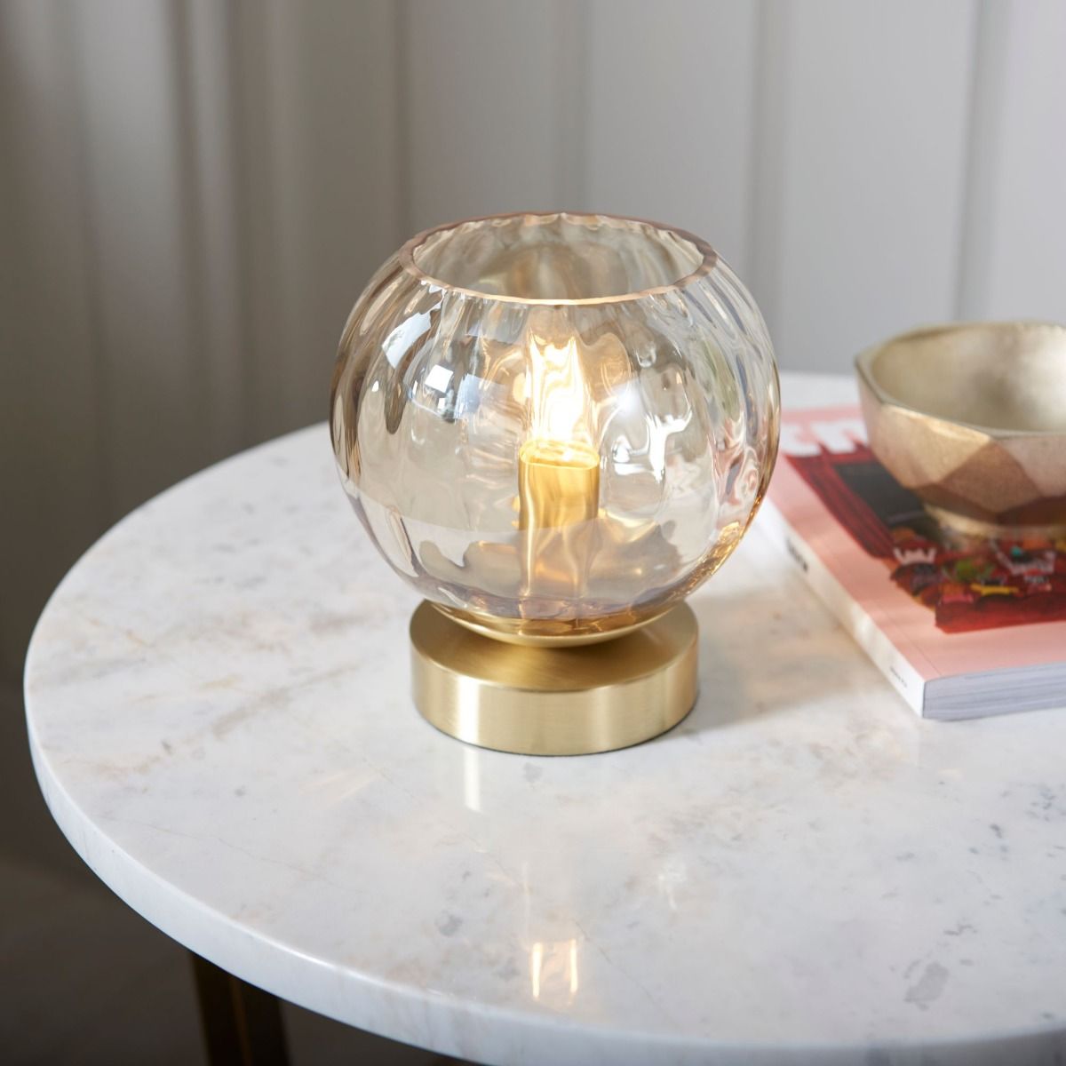 Dimple Satin Brass Table Lamp
