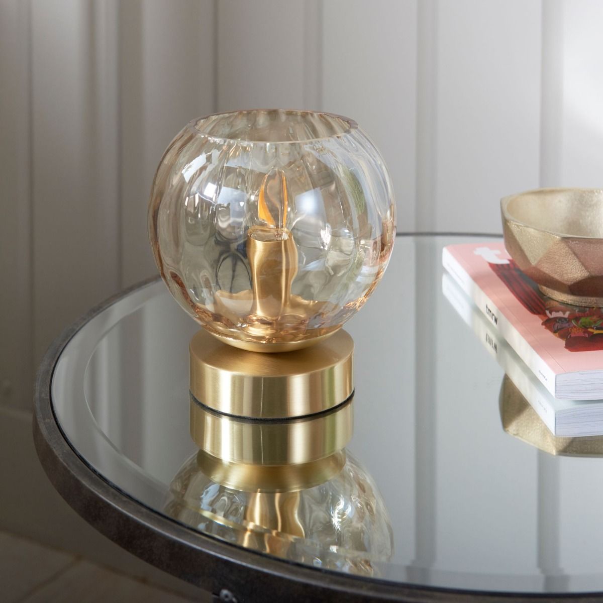 Dimple Satin Brass Table Lamp