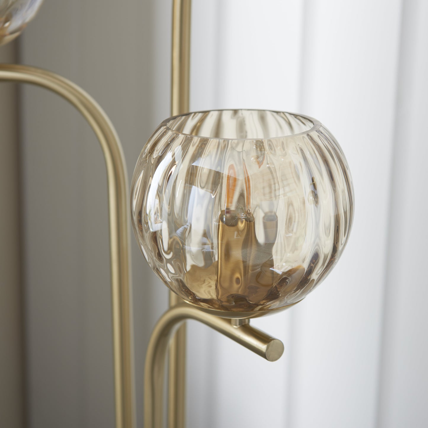 Dimple 3 Light Floor Lamp Brushed Gold