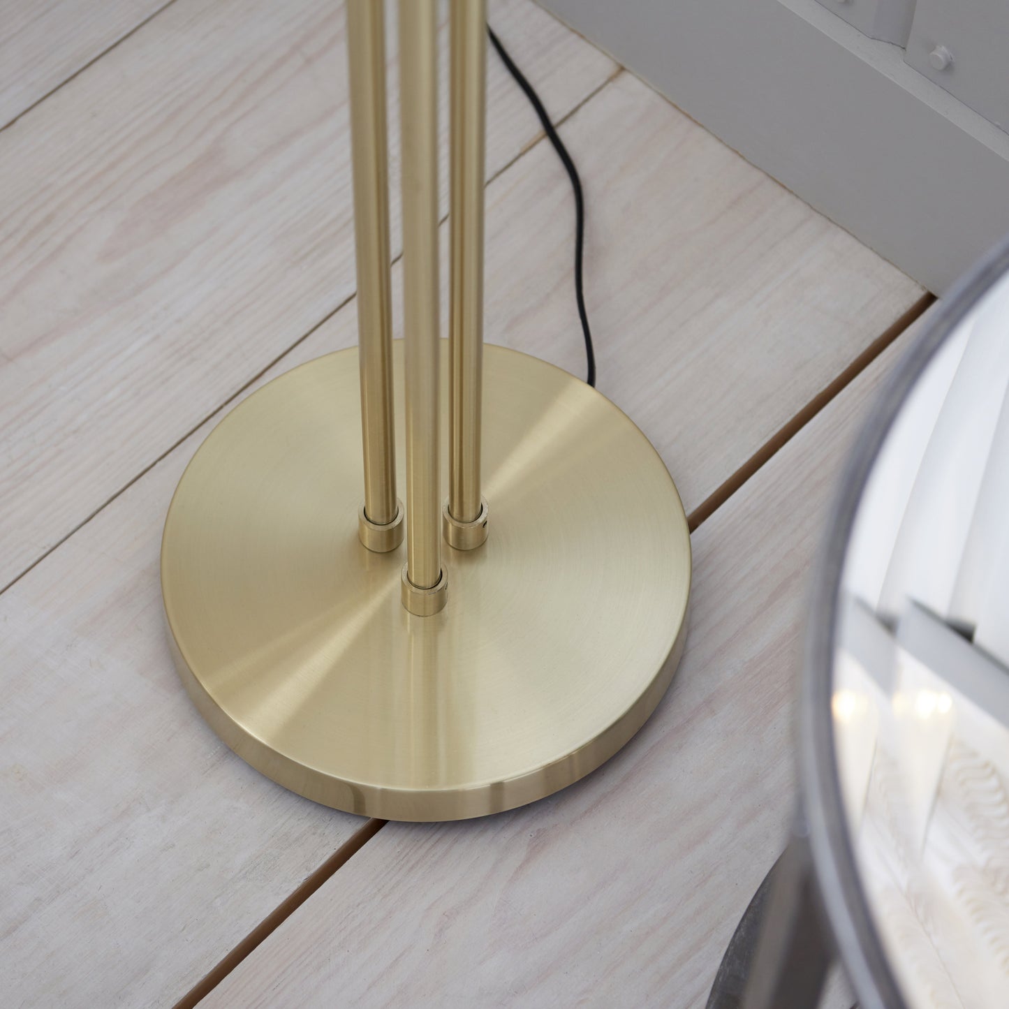 Dimple 3 Light Floor Lamp Brushed Gold