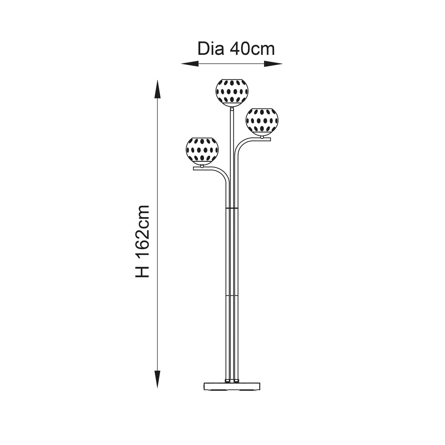 Dimple 3 Light Floor Lamp Brushed Gold