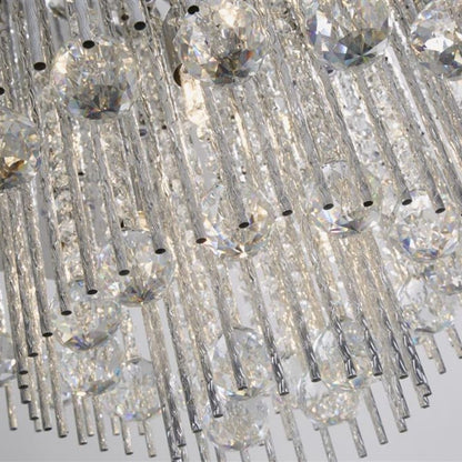 Beatrix 8 Light Chrome and Crystal Flush Ceiling Light