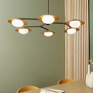 Carrei 6 Light Semi Flush Gold and Bronze Ceiling Light