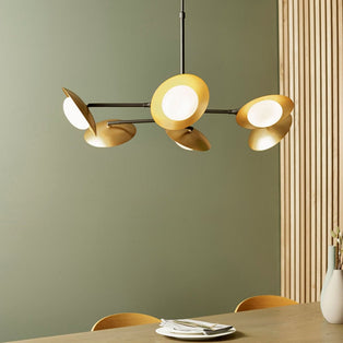 Carrei 6 Light Semi Flush Gold and Bronze Ceiling Light