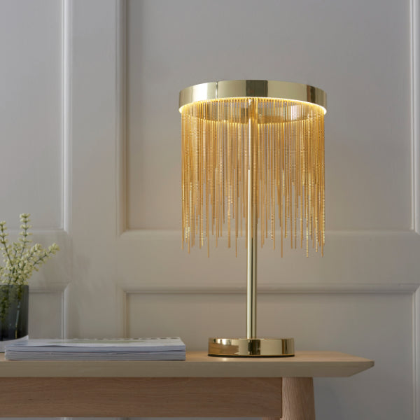 Zelma LED Satin Brass Table Lamp