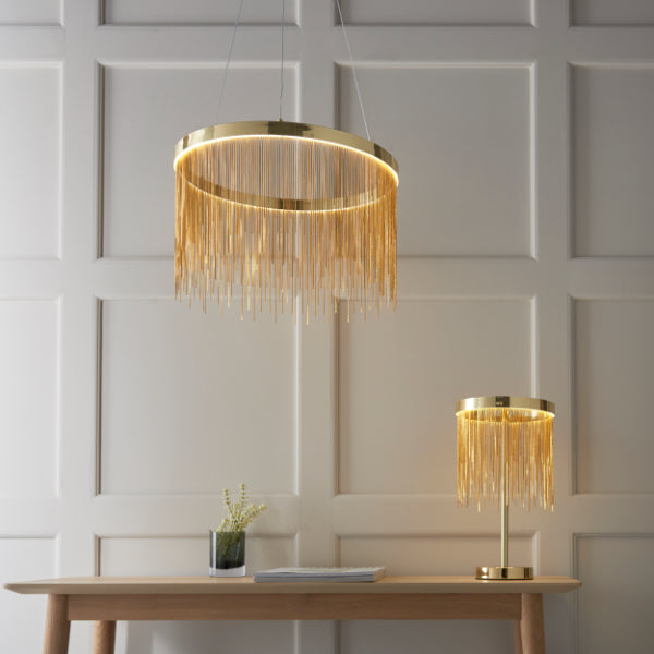 Zelma LED Satin Brass Table Lamp