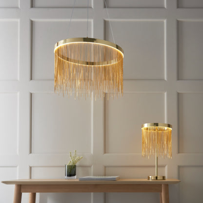 Zelma LED Satin Brass Table Lamp