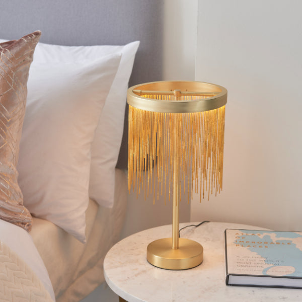 Zelma LED Satin Brass Table Lamp