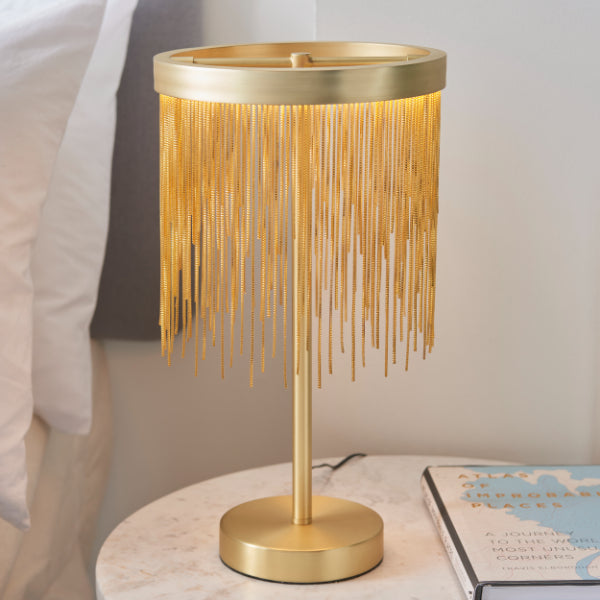 Zelma LED Satin Brass Table Lamp