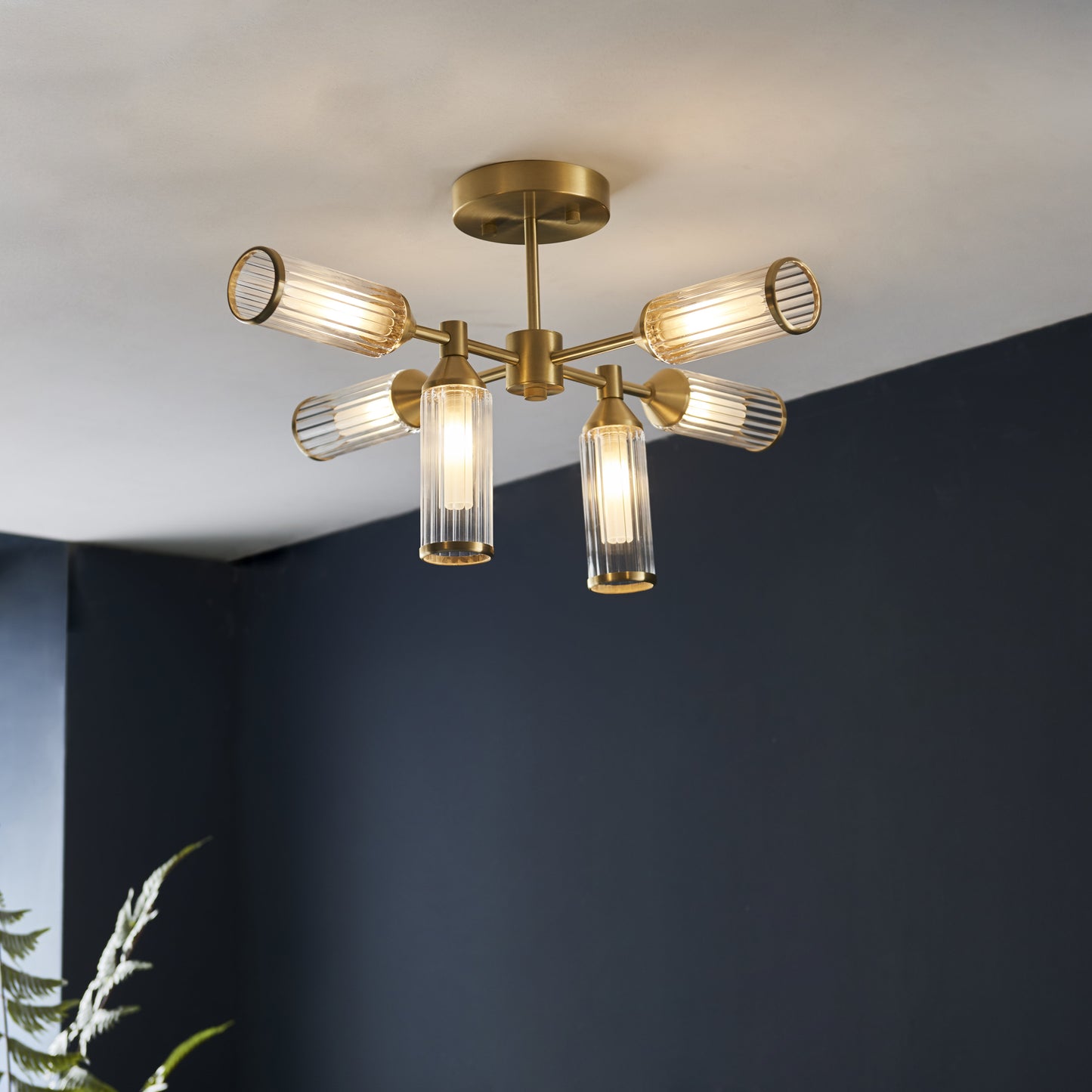 Botero 6 Light Semi Flush Satin Brass