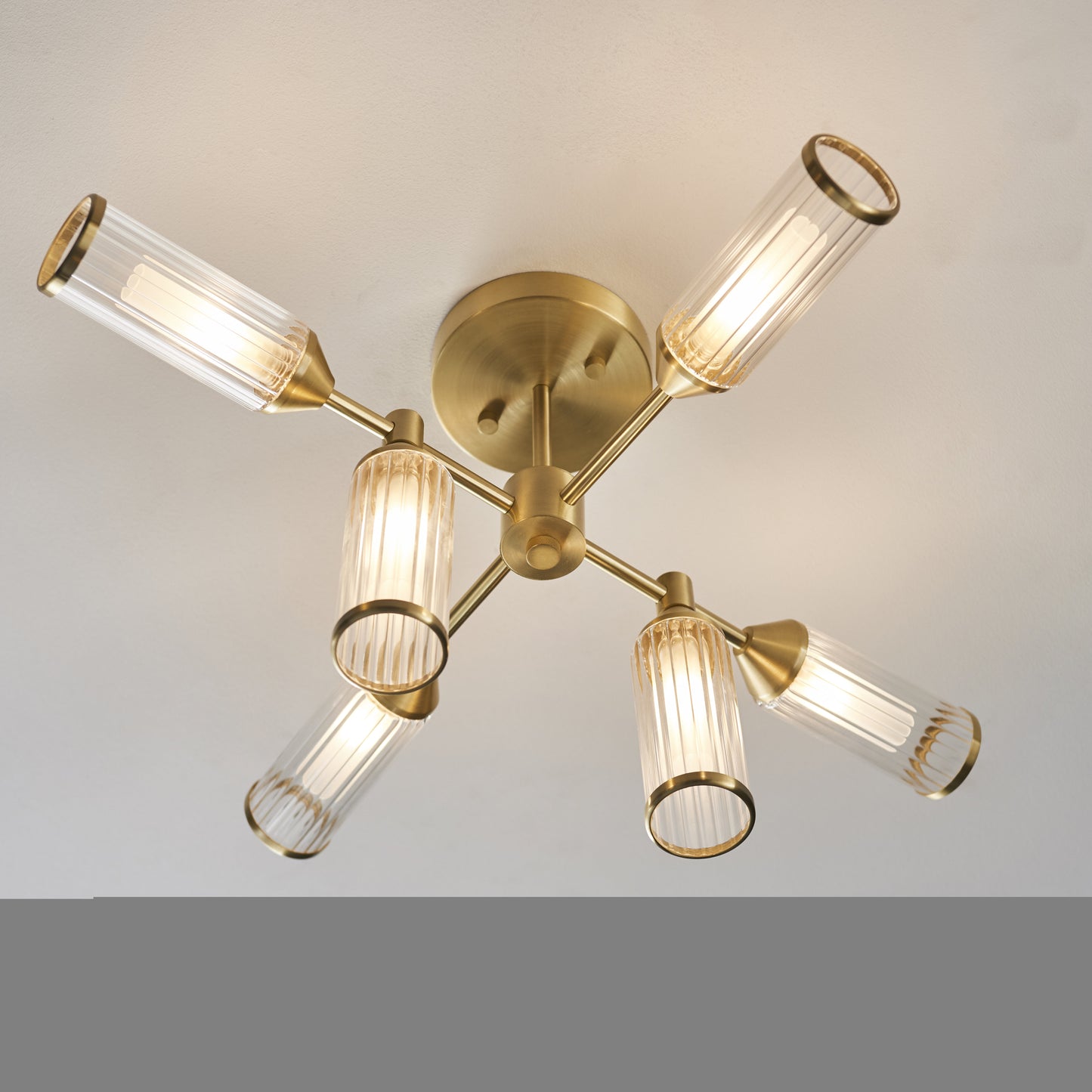 Botero 6 Light Semi Flush Satin Brass