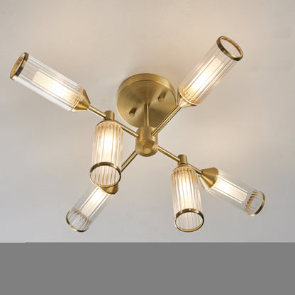 Botero 6 Light Semi Flush Satin Brass