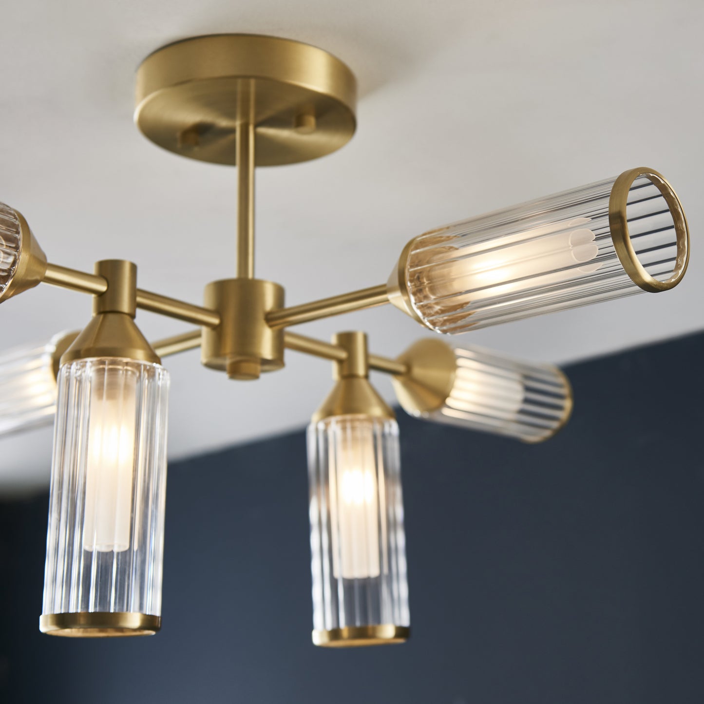 Botero 6 Light Semi Flush Satin Brass