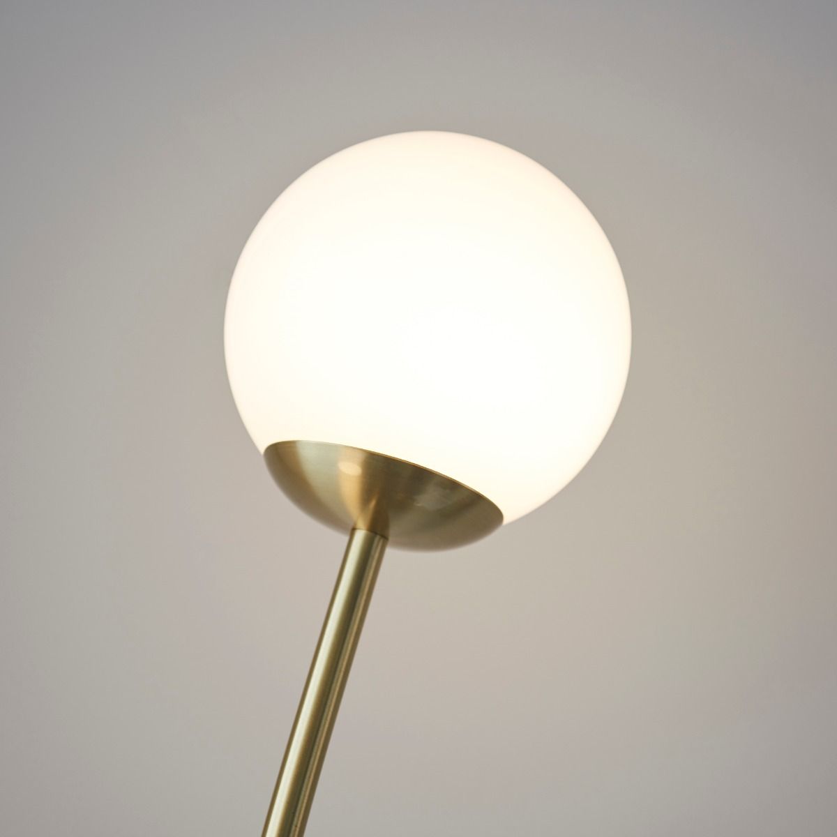Bloom 2 Light Satin Brass & Opal Floor Lamp