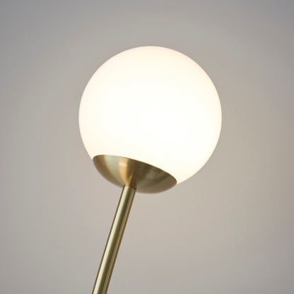 Bloom 2 Light Satin Brass & Opal Floor Lamp