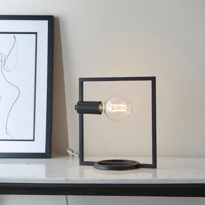 Shape 1 Light Black Rectangle Table Lamp
