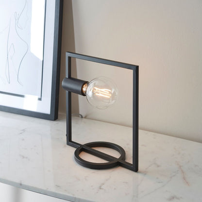 Shape 1 Light Black Rectangle Table Lamp
