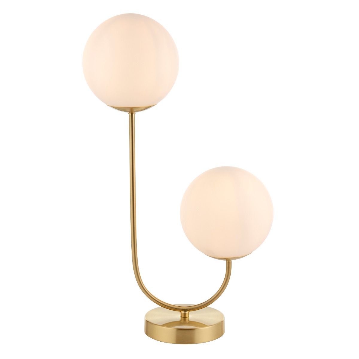 Patton 2 Light Gold and Opal Glass Table Lamp