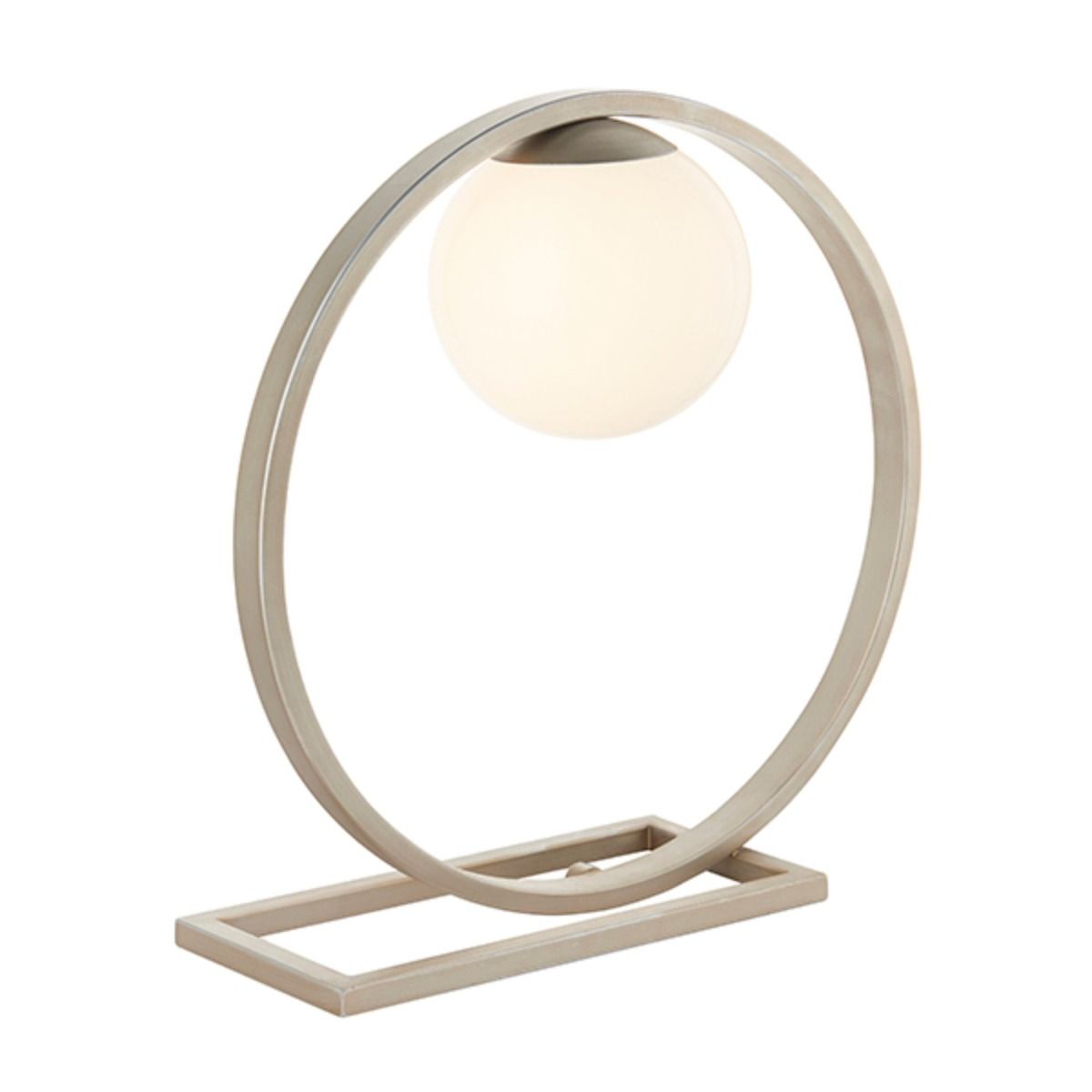 Bacqe Brushed Silver and Opal Table Lamp
