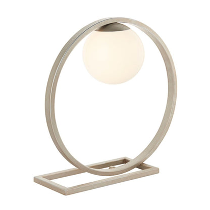 Bacqe Brushed Silver and Opal Table Lamp