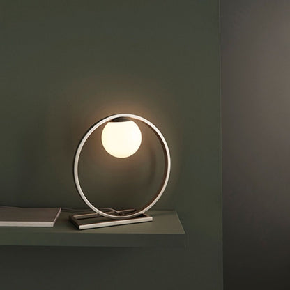 Bacqe Brushed Silver and Opal Table Lamp