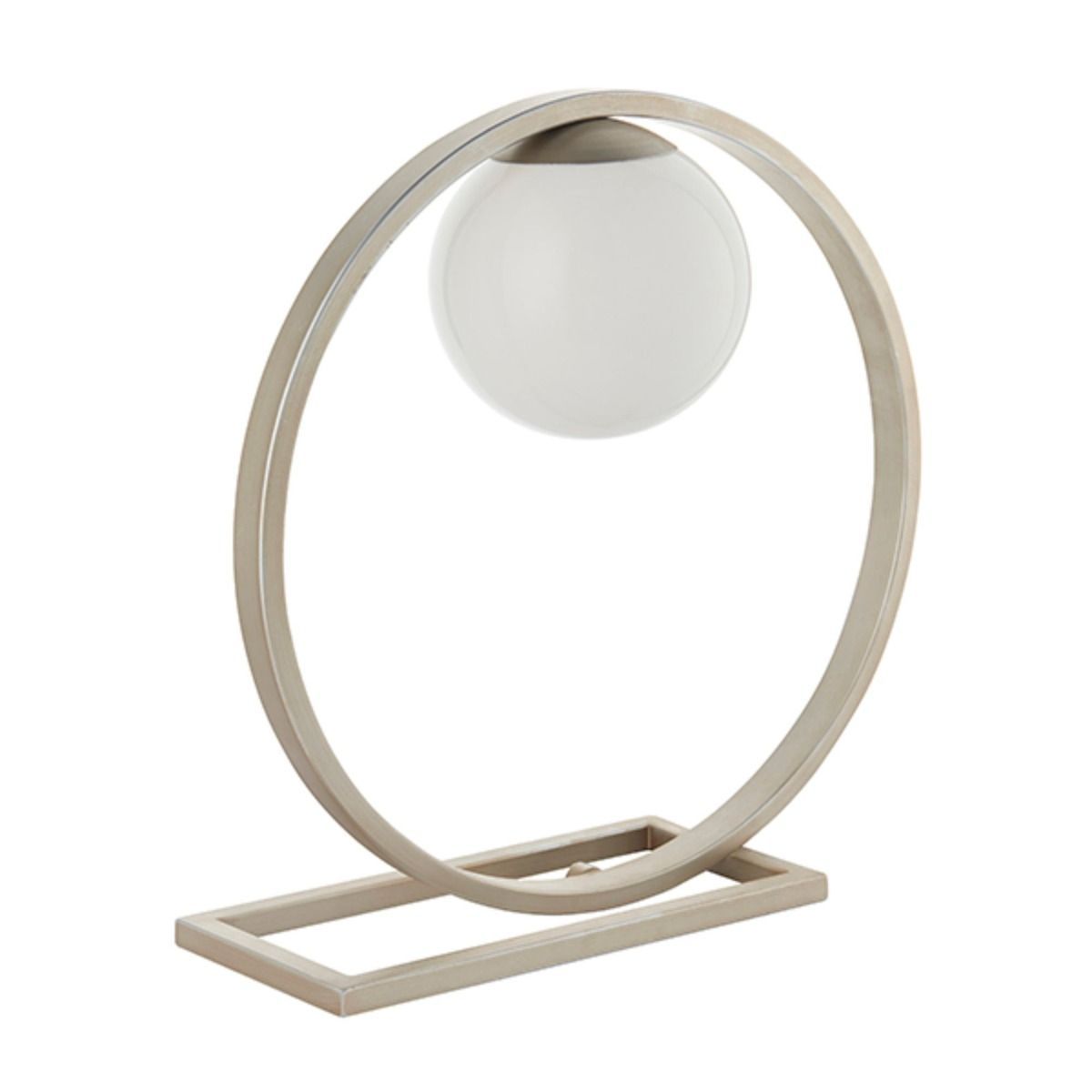 Bacqe Brushed Silver and Opal Table Lamp
