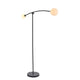 Izaro 2 Light Black and Opal Floor Lamp
