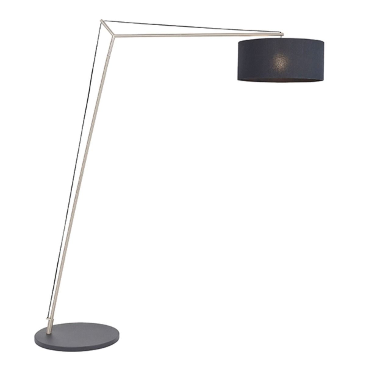 Zaira Nickel and Black Floor Lamp