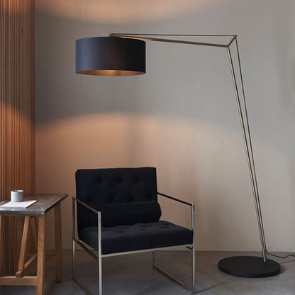 Zaira Nickel and Black Floor Lamp