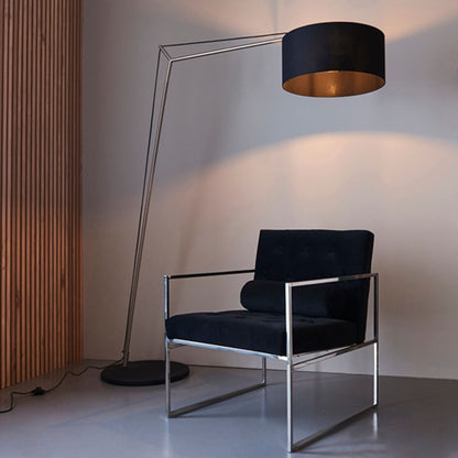 Zaira Nickel and Black Floor Lamp