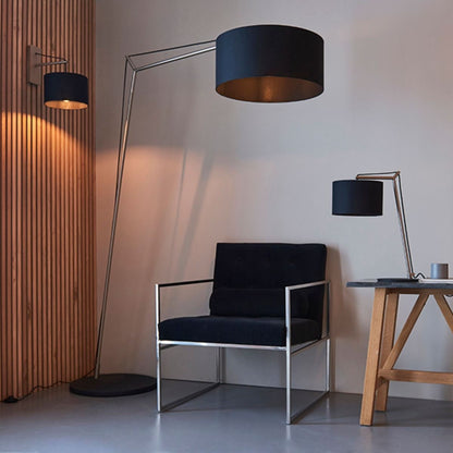 Zaira Nickel and Black Floor Lamp