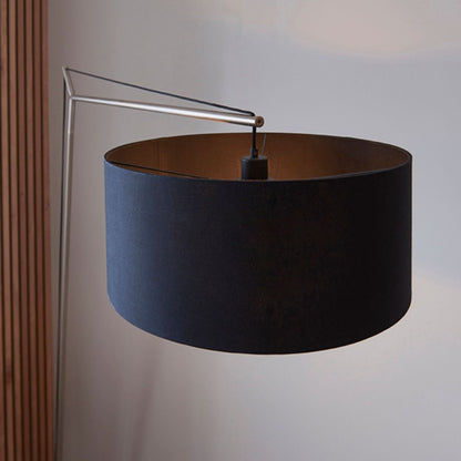 Zaira Nickel and Black Floor Lamp