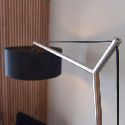 Zaira Nickel and Black Floor Lamp