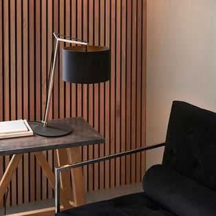 Zaira Nickel and Black Desk Table Lamp