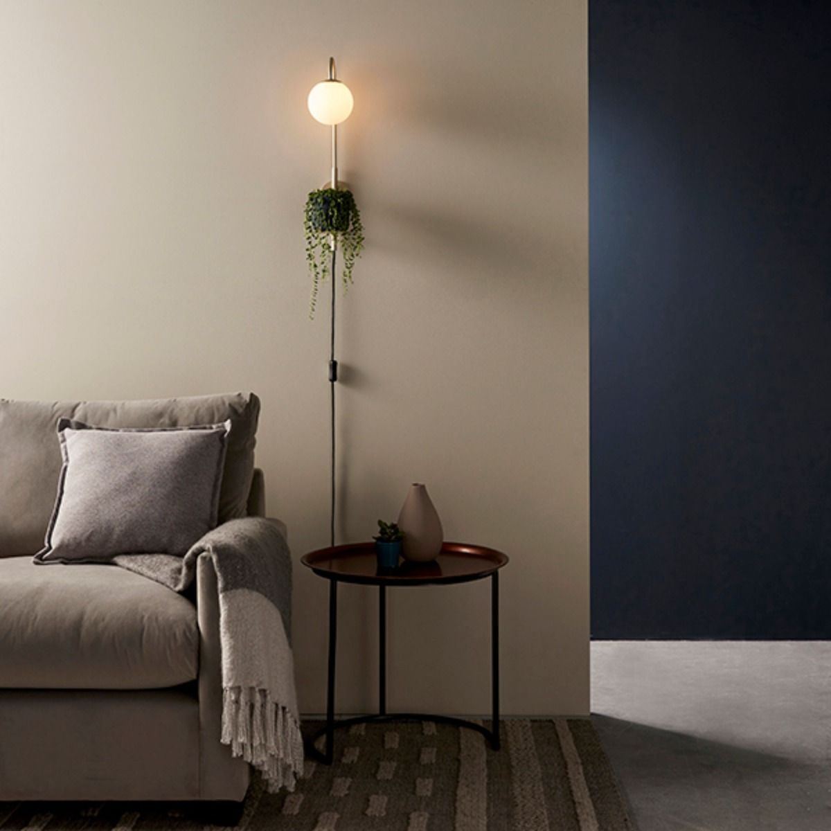 Zaira Chrome Wall Light with Shelf