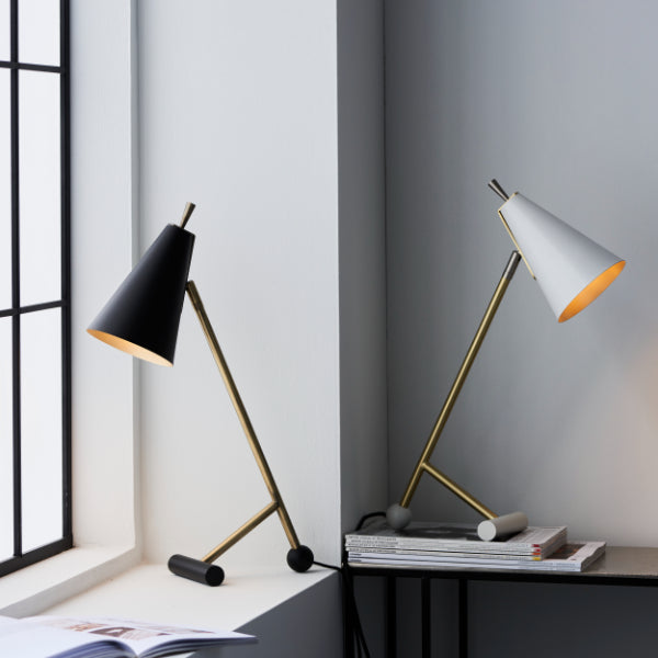 Anzor Black & Antique Brass Table Lamp