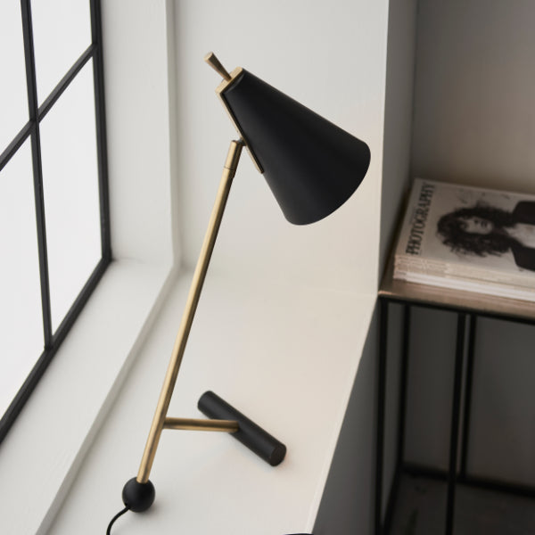Anzor Black & Antique Brass Table Lamp