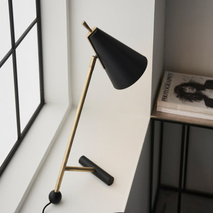 Anzor Black & Antique Brass Table Lamp