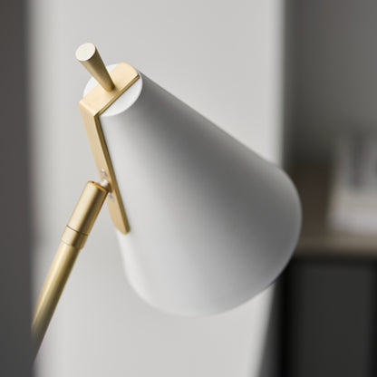 Anzor Cream & Satin Brass Desk Table Lamp