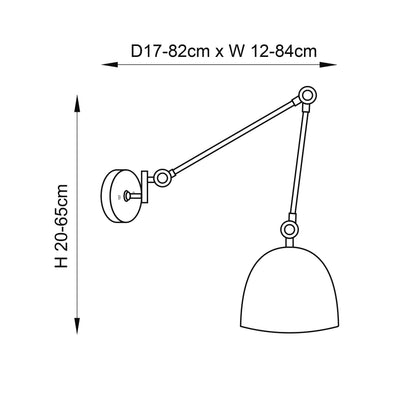 Lehal Swing Arm Wall Light Brass