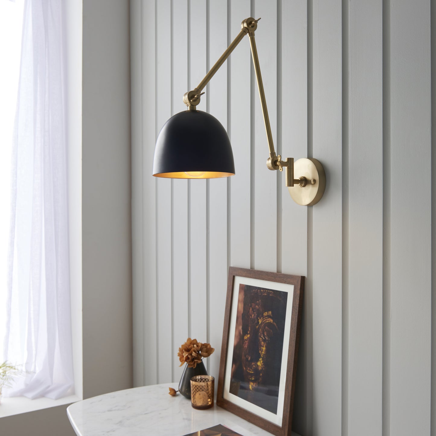 Lehal Swing Arm Wall Light Brass