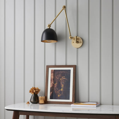 Lehal Swing Arm Wall Light Brass