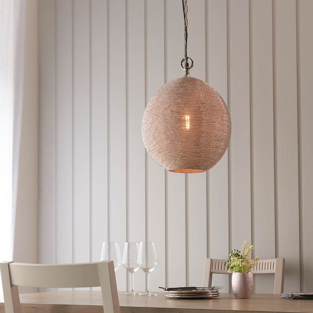Asha Polished Nickel Chain Ceiling Pendant