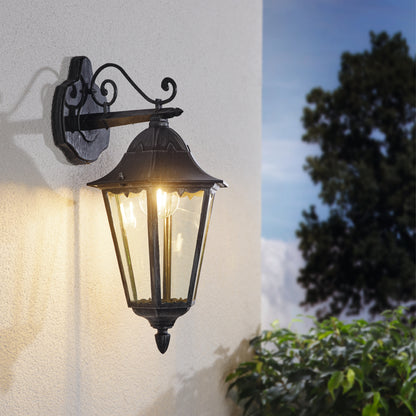 Navedo Black Outdoor Wall Light Downwards